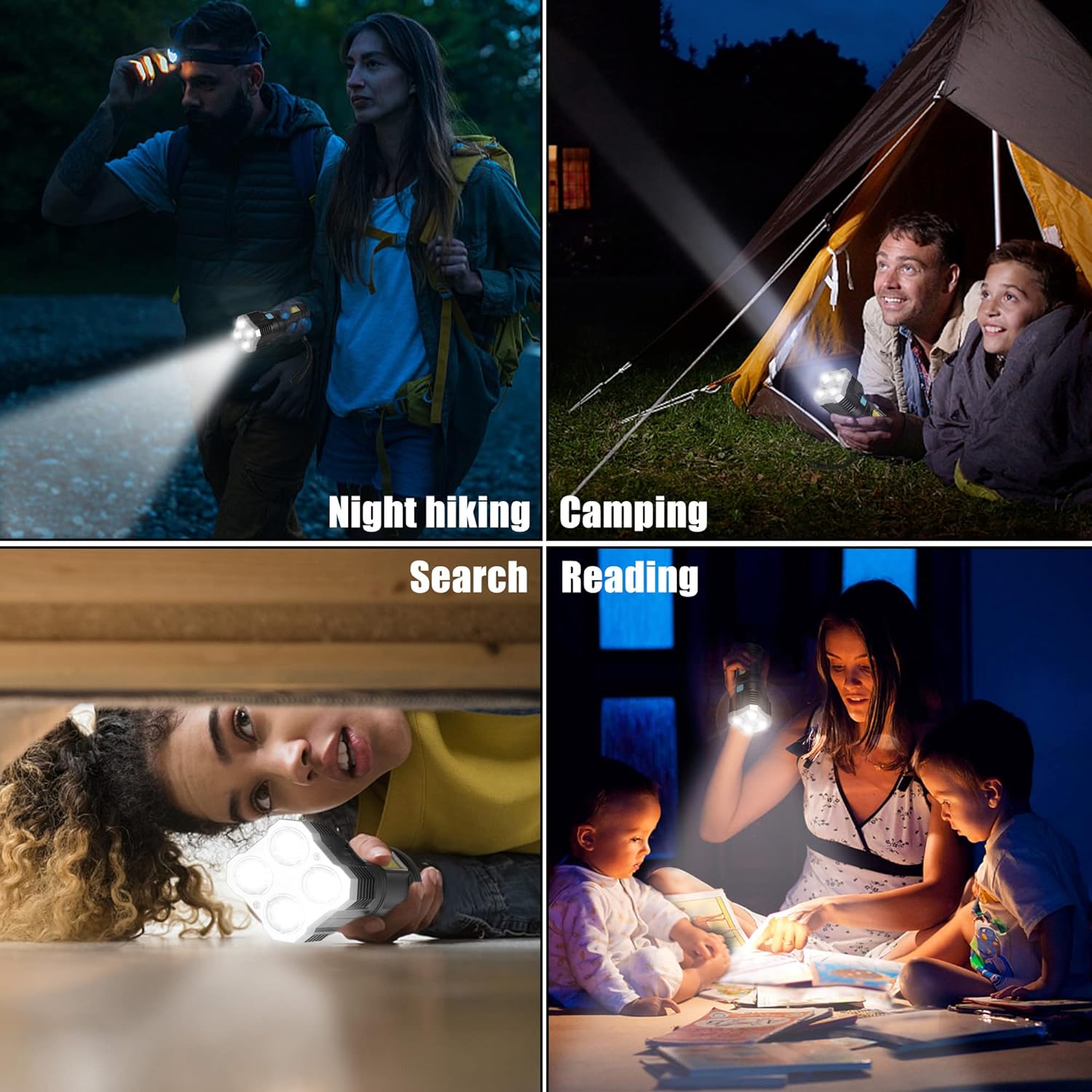 9370 Multifunctional Strong 4 LED Torch Light, Portable Rechargeable Flashlight Long Distance Beam Range 800 Lumens COB Light 4 Mode Emergency for Hiking, Walking, Camping (4 LED Torch) 9370 Multifunctional Strong 4 LED Torch Light, Portable Rechargeable Flashlight Long Distance Beam Range 800 Lumens COB Light 4 Mode Emergency for Hiking, Walking, Camping (4 LED Torch)